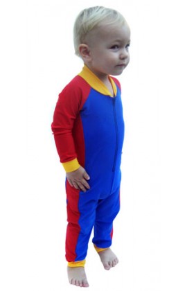 Baby Stinger Suit - Royal Body / Red Sleeves & Sides / Sunshine Trim